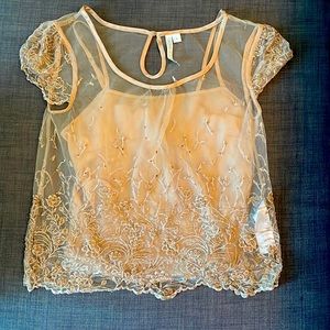 Evernew embroidered party top